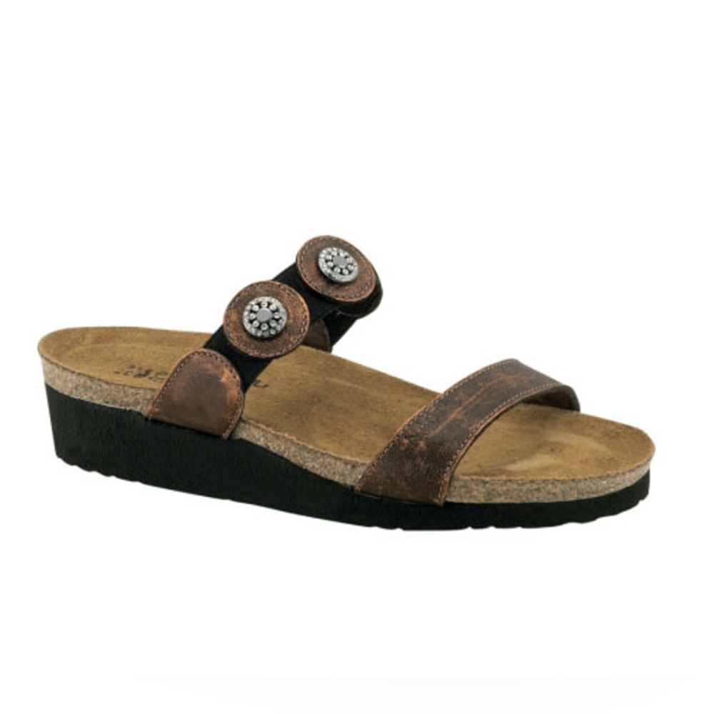 Naot Marissa Slides Burnt Copper Leather Sz‎ 39 US 8